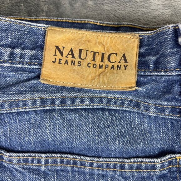 Vintage Y2K Nautica Jeans Denim Jean Shorts Men’s Size 38 Baggy Carpenter Med - Picture 2 of 12